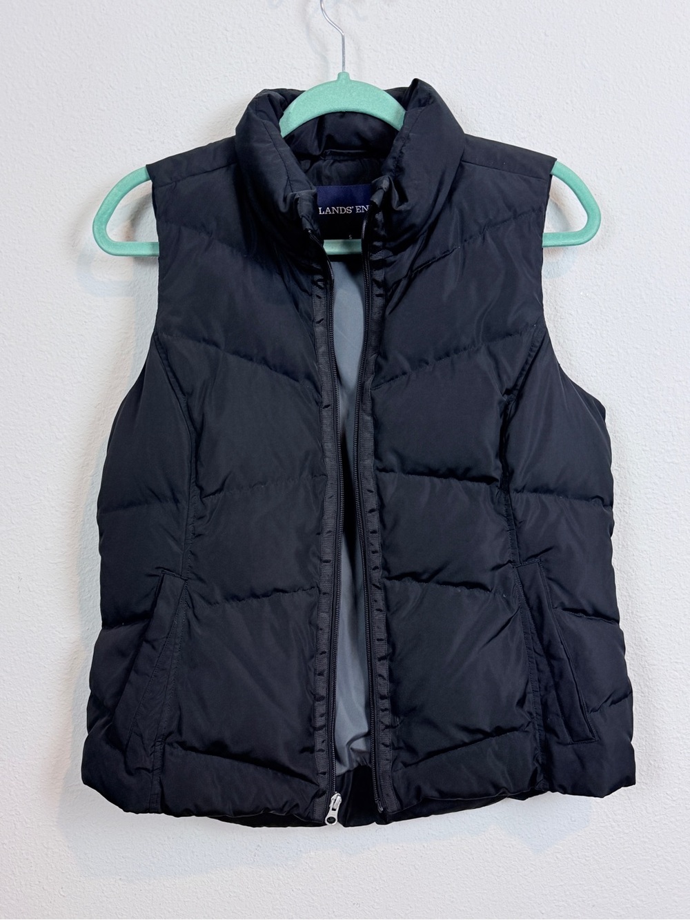 Lands' End Women's Black 80% Down Filled Puffer Vest S